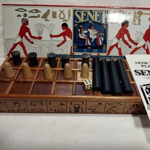 🎬 SENET Egyptian Wood Board Game